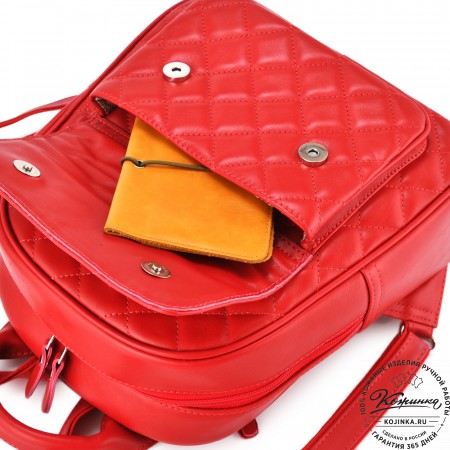 Женский кожаный рюкзак "Гермиона" (красный)